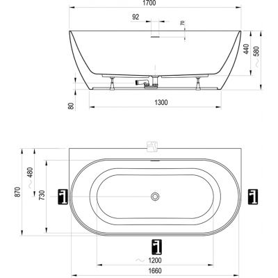 Ravak Freedom W Tec wanna wolnostojąca 170x87 cm biały mat/biały CE31800000