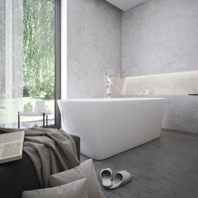 Ravak Solo wanna wolnostojąca 178x80 cm owalna z frezowanym przelewem i białym odpływem XC00100050