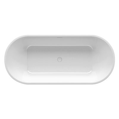 Ravak Solo wanna wolnostojąca 178x80 cm owalna z frezowanym przelewem i białym odpływem XC00100050