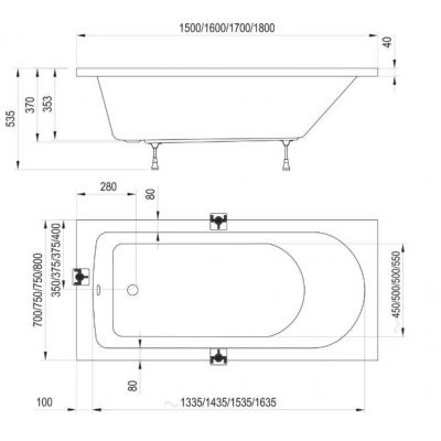 Ravak Flow wanna prostokątna 160x75 cm biała XC00100114