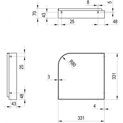 Ravak Yard konsola podumywalkowa 34,1x34,1x7 cm czarna X01780