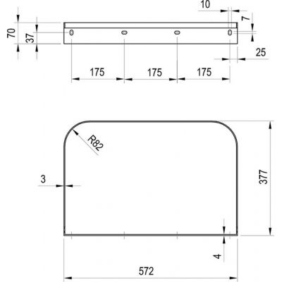 Ravak Yard konsola podumywalkowa 57,5x38x7 cm czarna X01783