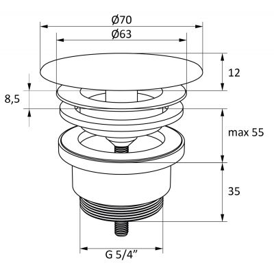 Ravak Flat korek umywalkowy ceramiczny stały deepsea blue X03069