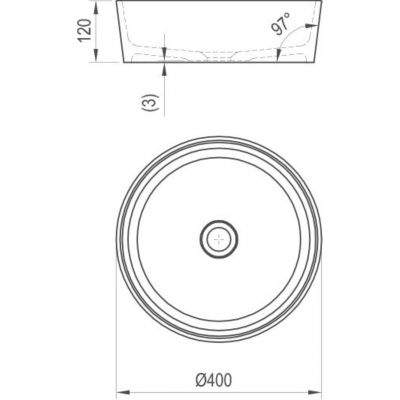 Ravak Moon 1 umywalka 40x40 cm nablatowa okrągła biała XJN01300000