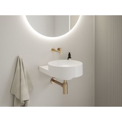 Ravak Yard umywalka 50x40,5 cm półokrągła ścienna biała XJX01040000