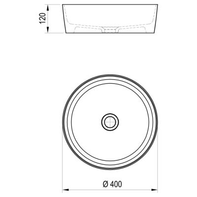 Ravak Uni Slim umywalka 40 cm nablatowa okrągła biała XJX01140002