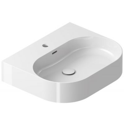 Ravak Ceramic O umywalka 55x45 cm półokrągła nablatowa przyścienna biała XJX01155004