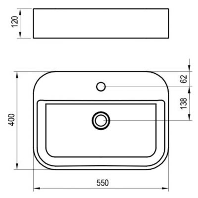 Ravak Ceramic R umywalka 55x40 cm prostokątna nablatowa biała XJX01155005