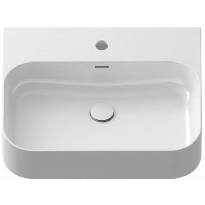 Ravak Ceramic R umywalka 55x45 cm półokrągła nablatowa przyścienna biała XJX01155006