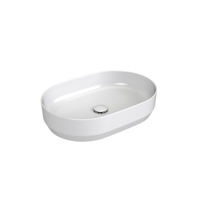 Ravak Zeta Slim umywalka 55x37 cm owalna nablatowa biała XJX01155007
