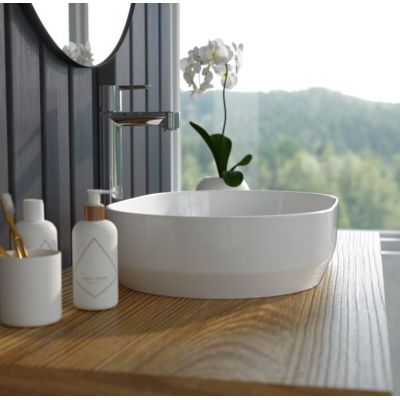 Ravak Zeta Slim umywalka 55x37 cm owalna nablatowa biała XJX01155007