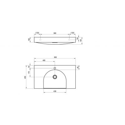 Ravak Lite umywalka 80x45 cm prostokątna meblowa biała XJX01280004