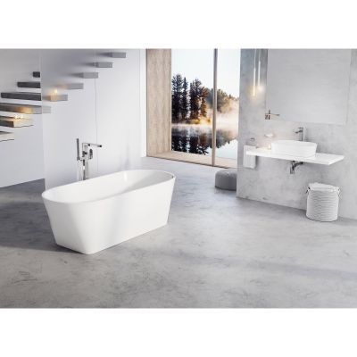 Ravak Solo umywalka 58x40 cm nablatowa prostokątna biała XJX01358000