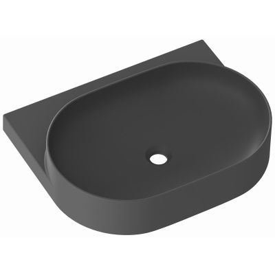 Ravak Yard umywalka 60,5x50 cm półokrągła ścienna antracyt XJX03060000