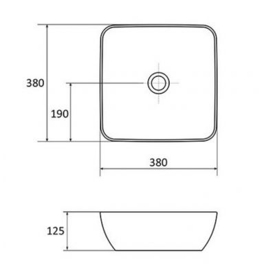 Ravak Uni Slim umywalka 38x38 cm kwadratowa nablatowa antracyt XJX03138000