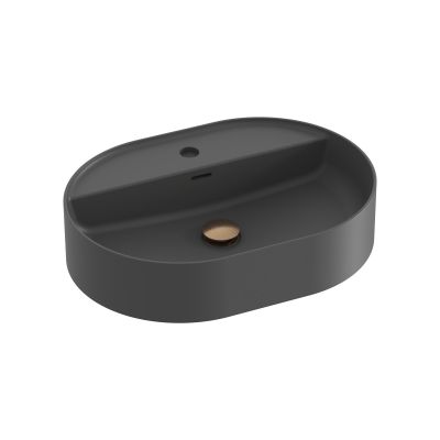 Ravak Ceramic umywalka 55x40 cm owalna nablatowa antracyt XJX03155001