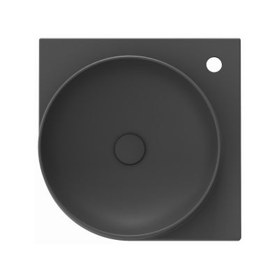 Ravak Yard umywalka 45x45 cm półokrągła ścienna antracyt XJX03245000