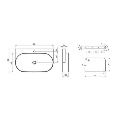 Ravak Yard umywalka 80 cm antracyt XJX03280002