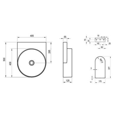 Ravak Yard umywalka 50x40,5 cm półokrągła ścienna grey green XJX08040000