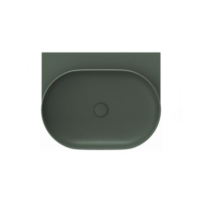 Ravak Yard umywalka 60,5x50 cm półokrągła ścienna grey green XJX08060000