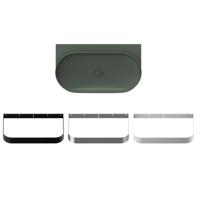 Ravak Yard umywalka 80,5x50 cm półokrągła ścienna grey green XJX08080000