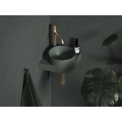 Ravak Yard umywalka 28x28 cm półokrągła ścienna grey green XJX08228000