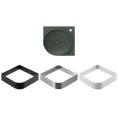 Ravak Yard umywalka 45x45 cm półokrągła ścienna grey green XJX08245000