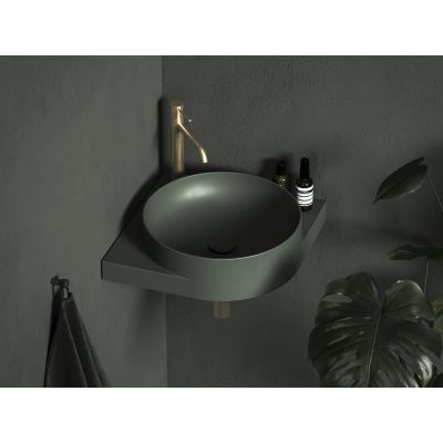 Ravak Yard umywalka 45x45 cm półokrągła ścienna grey green XJX08245000