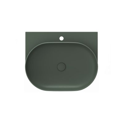 Ravak Yard umywalka 60,5x50 cm półokrągła ścienna grey green XJX08260000