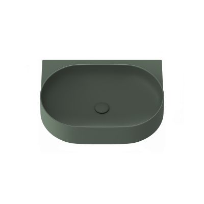 Ravak Yard umywalka 60,5x50 cm półokrągła ścienna grey green XJX08260000
