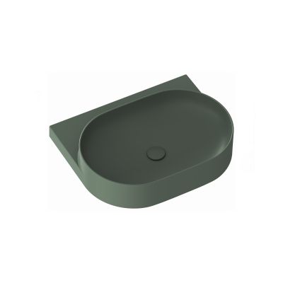 Ravak Yard umywalka 60,5x50 cm półokrągła ścienna grey green XJX08260000