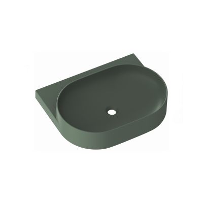 Ravak Yard umywalka 60,5x50 cm półokrągła ścienna grey green XJX08260000
