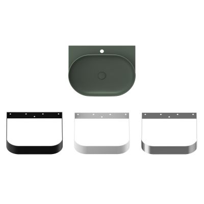 Ravak Yard umywalka 60,5x50 cm półokrągła ścienna grey green XJX08260000