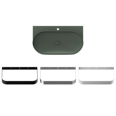 Ravak Yard umywalka 80,5x50 cm półokrągła ścienna Grey Green XJX08280000