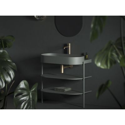 Ravak Yard umywalka 80,5x50 cm półokrągła ścienna Grey Green XJX08280000