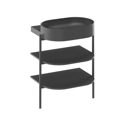 Ravak Yard umywalka 60,5x50 cm półokrągła czarna XJX0D060000