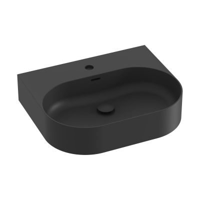 Ravak Ceramic O Slim Wall N umywalka 55,3x45,2 cm prostokątna ścienna czarny mat XJX0D155003