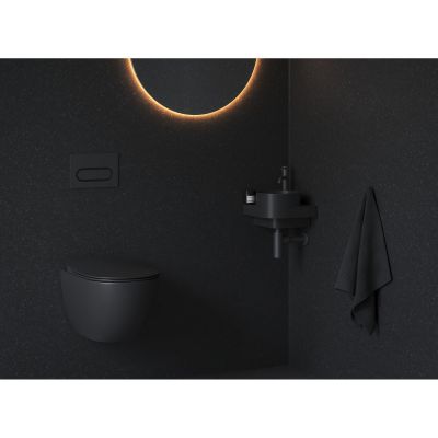 Ravak Yard umywalka 28x28 cm narożna ścienna czarna XJX0D228000