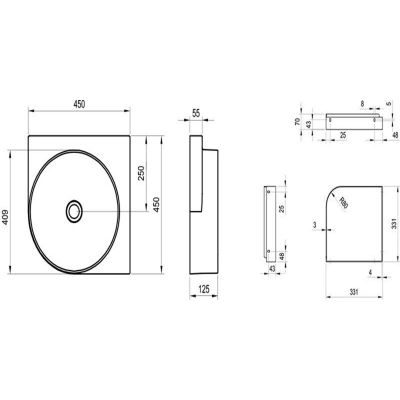 Ravak Yard umywalka 45x45 cm narożna biały mat XJX0E045000