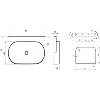 Ravak Yard umywalka 80,5x50 cm półokrągła biały mat XJX0E080000
