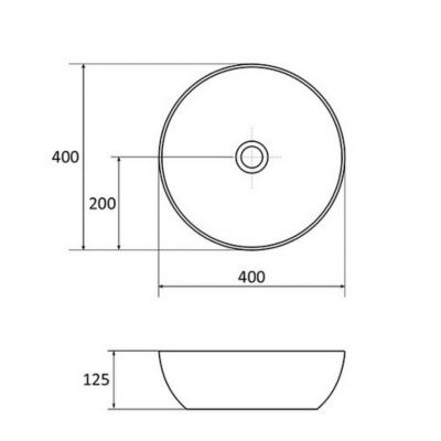 Ravak Uni Slim umywalka 40x40 cm okrągła nablatowa biały mat XJX0E140000