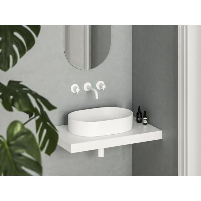 Ravak Ceramic umywalka 55x37 cm owalna nablatowa biała XJX0E155000