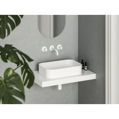 Ravak Ceramic R Slim umywalka 55x37 cm nablatowa prostokątna biały mat XJX0E155004