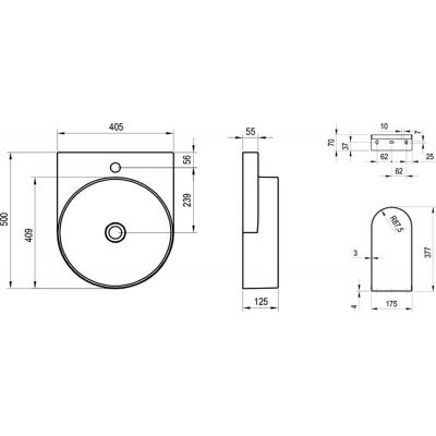 Ravak Yard umywalka 50x40,5 cm półokrągła biały mat XJX0E240001