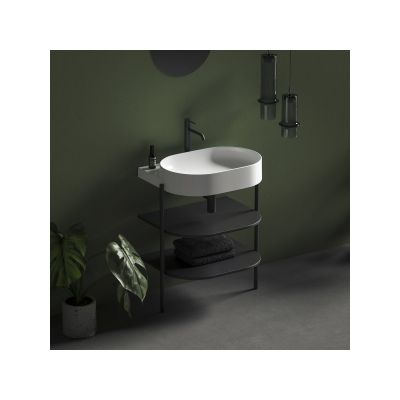 Ravak Yard umywalka 60,5x50 cm półokrągła biały mat XJX0E260001