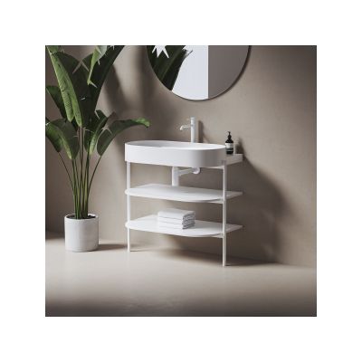 Ravak Yard umywalka 80,5x50 cm półokrągła biały mat XJX0E280001