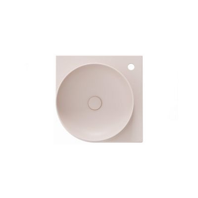 Ravak Yard umywalka 45x45 cm półokrągła narożna ścienna alabaster pink XJX0G245000