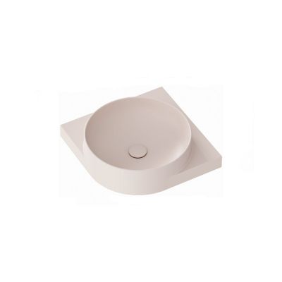 Ravak Yard umywalka 45x45 cm półokrągła narożna ścienna alabaster pink XJX0G245000