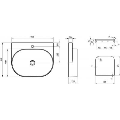 Ravak Yard umywalka 60 cm alabaster pink XJX0G260000