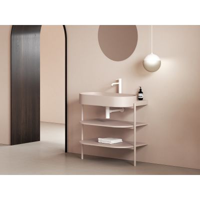 Ravak Yard umywalka 80,5x50 cm półokrągła ścienna alabaster pink XJX0G280000